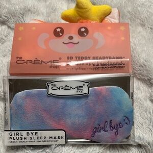 The Crème Shop Teddy Headband and Sleep Mask Set